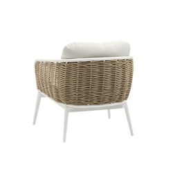 Aluminum and nautical rope garden sofa set in white and taupe | Irvine