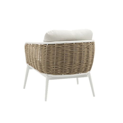 Conjunto de sofás para jardín de aluminio y cuerda náutica en blanco y topo | Irvine