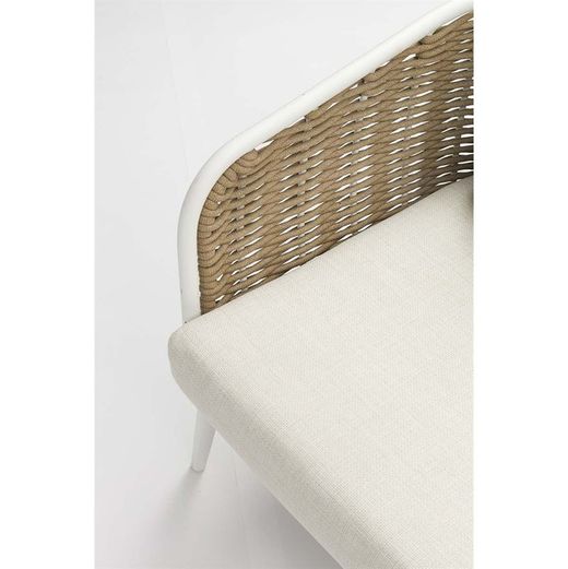 Conjunto de sofás para jardín de aluminio y cuerda náutica en blanco y topo | Irvine