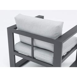Conjunto de sofás para jardín de aluminio y olefina en antracita y gris | Nyland extra