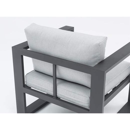 Conjunto de sofás para jardín de aluminio y olefina en antracita y gris | Nyland