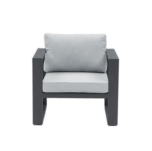 Conjunto de sofás para jardín de aluminio y olefina en antracita y gris | Nyland