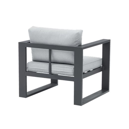 Conjunto de sofás para jardín de aluminio y olefina en antracita y gris | Nyland