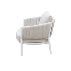 Conjunto de sofás para jardín de aluminio y tejido de olefina en blanco y gris | Attica