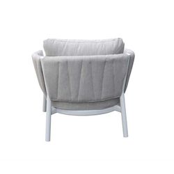 Conjunto de sofás para jardín de aluminio y tejido de olefina en blanco y gris | Attica