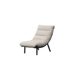Garden sofa, armchair, and armchair with pouf set, made of aluminum, rope, and anthracite and beige fabric | Santa Ana