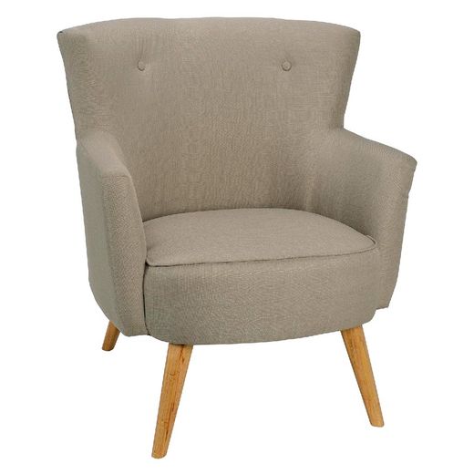 Fauteuil en lin beige, 80x75x88 cm