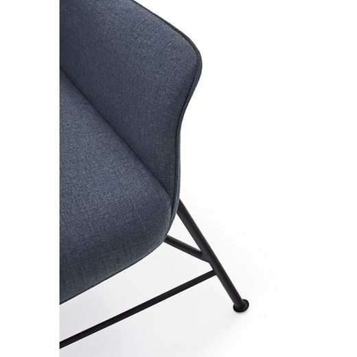 Petrol blue fabric armchair, 88 x 84 x 87 cm | Sadira