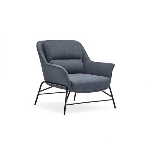 Petrol blue fabric armchair, 88 x 84 x 87 cm | Sadira