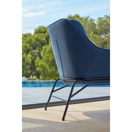 Petrol blue fabric armchair, 88 x 84 x 87 cm | Sadira
