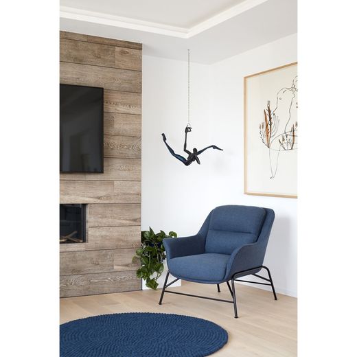 Petrol blue fabric armchair, 88 x 84 x 87 cm | Sadira