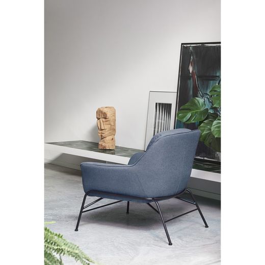 Petrol blue fabric armchair, 88 x 84 x 87 cm | Sadira