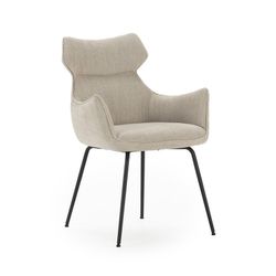 Poltrona de tecido bege, 60 x 65 x 90 cm | Dara