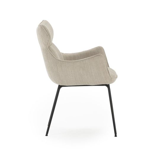 Poltrona de tecido bege, 60 x 65 x 90 cm | Dara