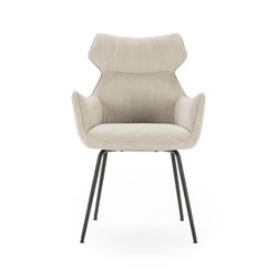 Poltrona de tecido bege, 60 x 65 x 90 cm | Dara
