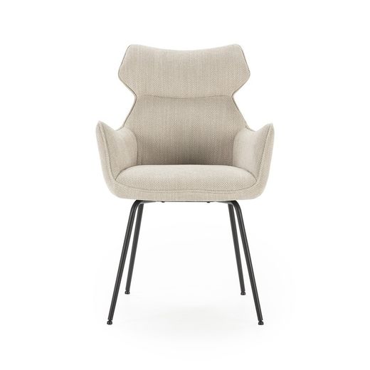 Poltrona de tecido bege, 60 x 65 x 90 cm | Dara