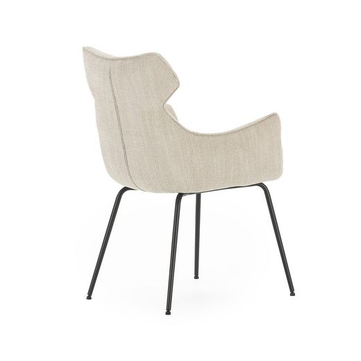 Poltrona de tecido bege, 60 x 65 x 90 cm | Dara
