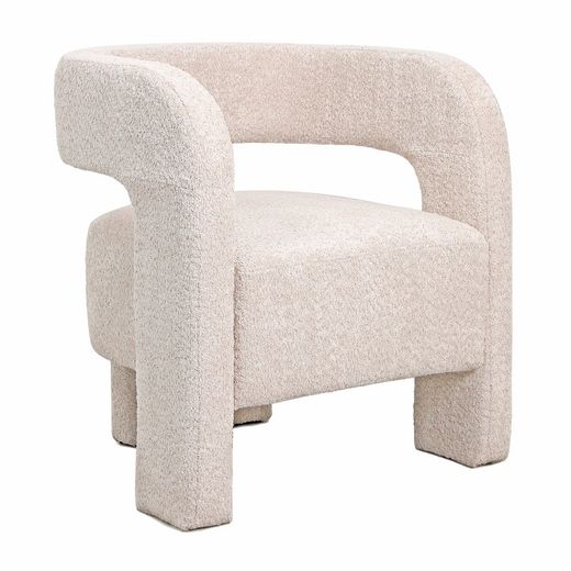 Butaca de tejido en beige, 72 x 63 x 74 cm | Bakari