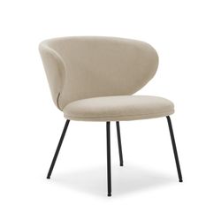 Beige fabric armchair, 76 x 73 x 77 cm | Rush