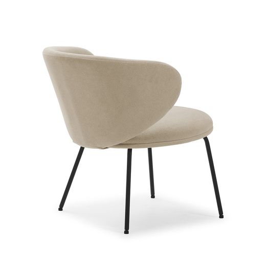 Beige fabric armchair, 76 x 73 x 77 cm | Rush