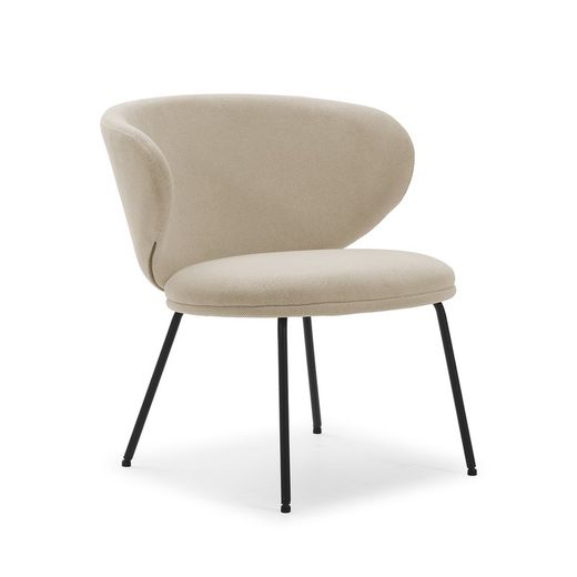 Beige fabric armchair, 76 x 73 x 77 cm | Rush