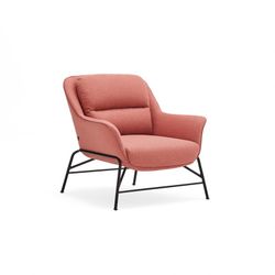Fauteuil en tissu corail, 88 x 84 x 87 cm | Sadira