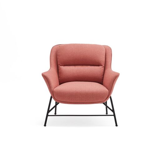 Fauteuil en tissu corail, 88 x 84 x 87 cm | Sadira