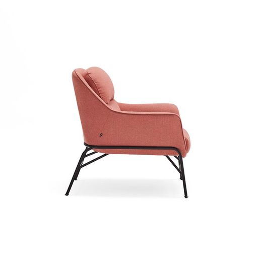 Fauteuil en tissu corail, 88 x 84 x 87 cm | Sadira