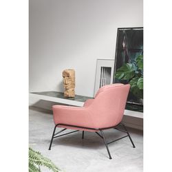 Fauteuil en tissu corail, 88 x 84 x 87 cm | Sadira