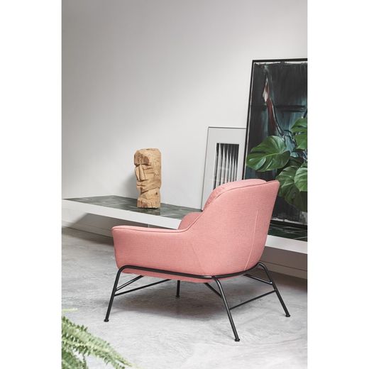 Fauteuil en tissu corail, 88 x 84 x 87 cm | Sadira