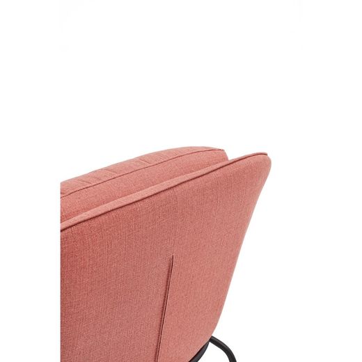 Fauteuil en tissu corail, 88 x 84 x 87 cm | Sadira