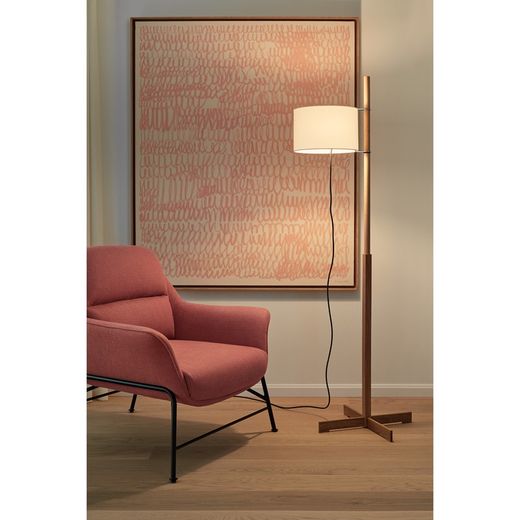 Fauteuil en tissu corail, 88 x 84 x 87 cm | Sadira