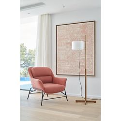 Fauteuil en tissu corail, 88 x 84 x 87 cm | Sadira