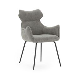 Fabric armchair in grey, 60 x 65 x 90 cm | Dara
