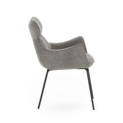 Fabric armchair in grey, 60 x 65 x 90 cm | Dara