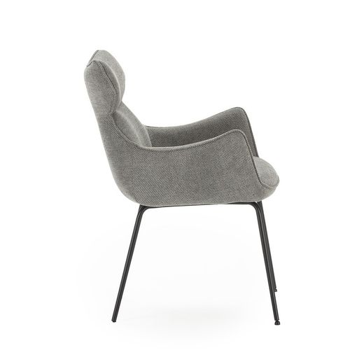Fabric armchair in grey, 60 x 65 x 90 cm | Dara