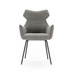 Fabric armchair in grey, 60 x 65 x 90 cm | Dara