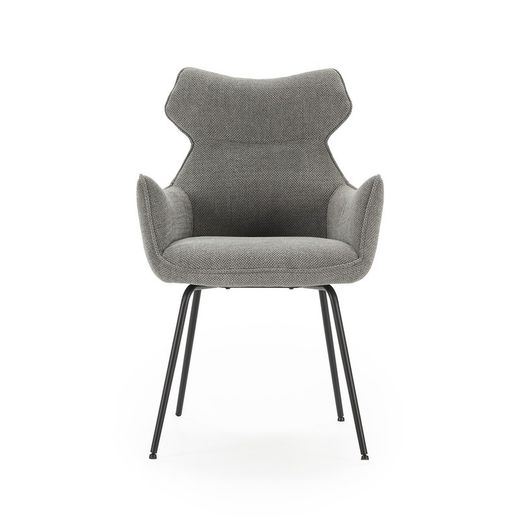 Fabric armchair in grey, 60 x 65 x 90 cm | Dara