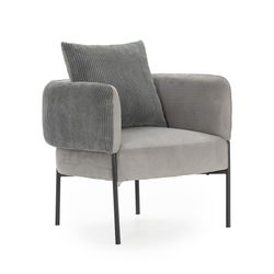 Fabric armchair in grey, 70 x 61 x 72.5 cm | Aruni