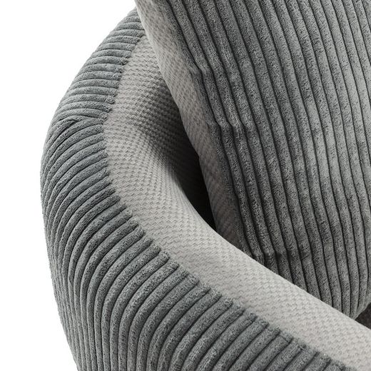 Fabric armchair in grey, 70 x 61 x 72.5 cm | Aruni