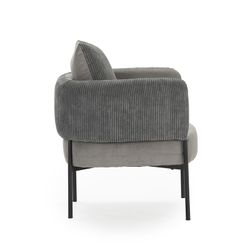 Fabric armchair in grey, 70 x 61 x 72.5 cm | Aruni