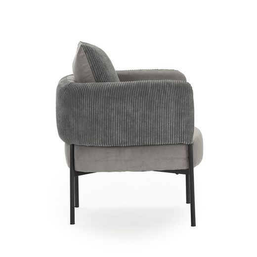 Fabric armchair in grey, 70 x 61 x 72.5 cm | Aruni