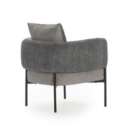 Fabric armchair in grey, 70 x 61 x 72.5 cm | Aruni