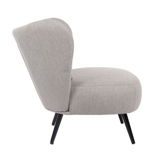 Butaca de tejido en gris, 73,5 x 78 x 76 cm | Elle
