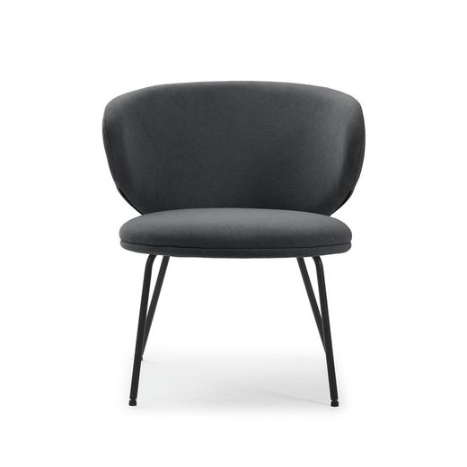 Dark grey fabric armchair, 76 x 73 x 77 cm | Rush