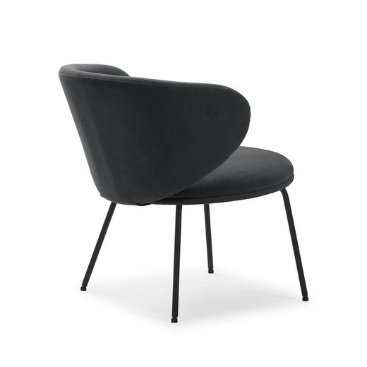 Dark grey fabric armchair, 76 x 73 x 77 cm | Rush