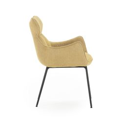Mustard fabric armchair, 60 x 65 x 90 cm | Dara