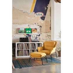 Mustard fabric armchair, 88 x 84 x 87 cm | Sadira