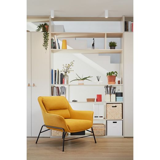 Mustard fabric armchair, 88 x 84 x 87 cm | Sadira