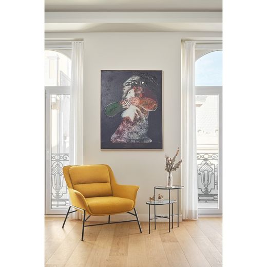 Mustard fabric armchair, 88 x 84 x 87 cm | Sadira